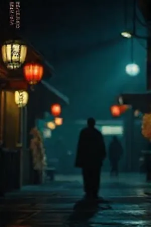 《午门外的雨》封面，连绵雨幕中的四户人家院门